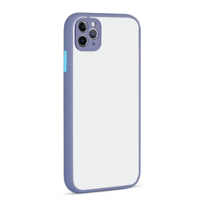 Apple iPhone 12 Pro Max Kılıf Renkli Tuşlu Mat Parmak Izi Yapmaz Kamera Korumalı Sert Silikon Kapak Hux
