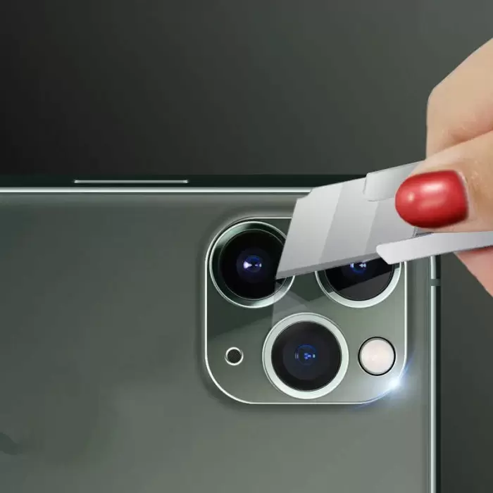 Apple iPhone 12 Pro Max Lopard Lens Koruma Parlak Renkli Kamera Koruyucu Cam Film