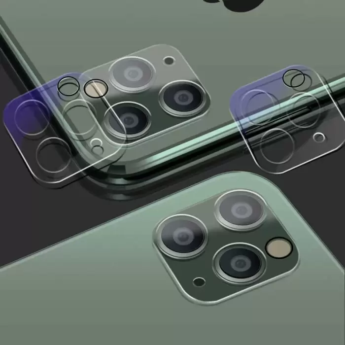 Apple iPhone 12 Pro Max Lopard Lens Koruma Parlak Renkli Kamera Koruyucu Cam Film
