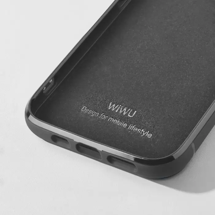 Apple İphone 13 Kılıf Wiwu Genuine Leather Plastic Calfskin Orjinal Deri Kapak