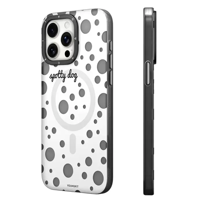 Apple İphone 13 Pro Kılıf Magsafe Şarj  Polka Dot Desenli Youngkit Spots Series Kapak