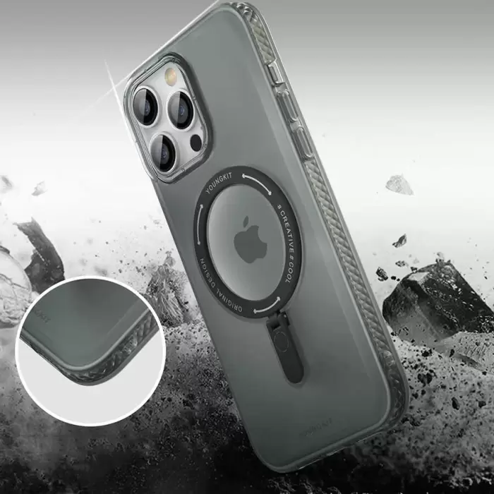 Apple İphone 13 Pro Max Kılıf Magsafe Şarj Özellikli Youngkit Rock Serisi Kapak