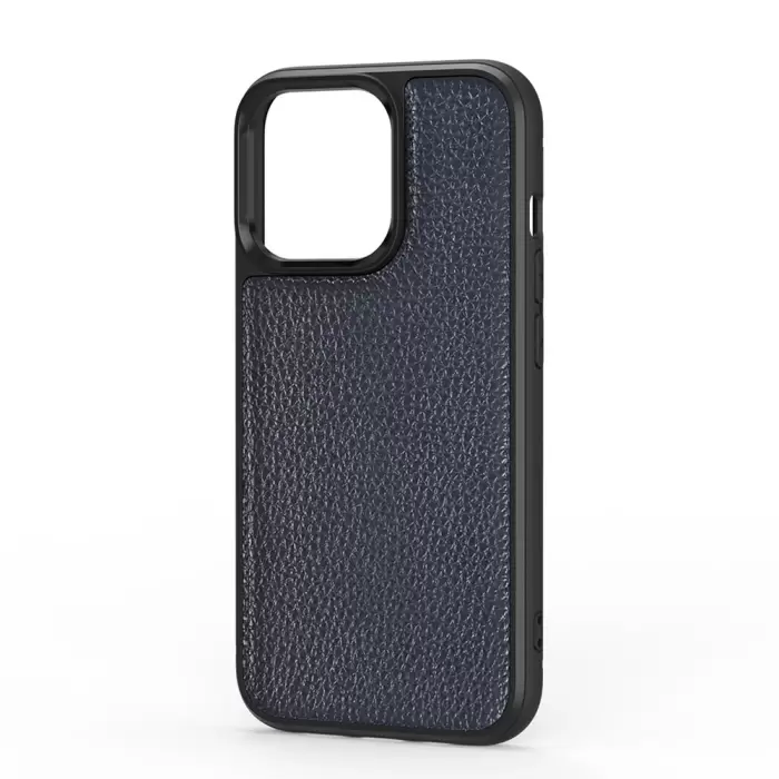 Apple İphone 13 Pro Max Kılıf Wiwu Genuine Leather Plastic Calfskin Orjinal Deri Kapak