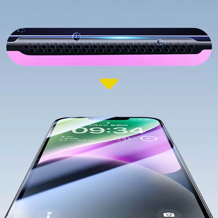 Apple İphone 13 Pro Wiwu Cz-003 Mavi Işık Teknolojili Hidrofobik Ve Oleofobik Parlama Önleyici Cam Ekran Koruyucu