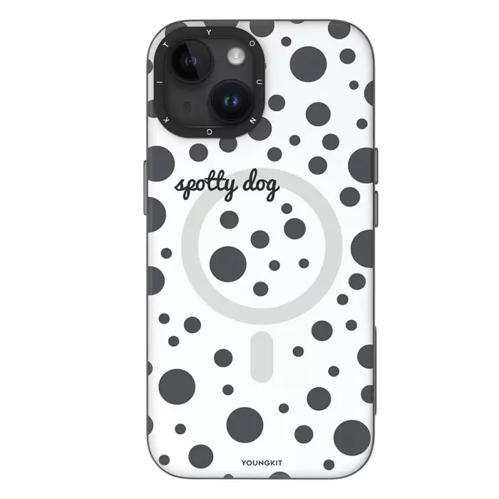 Apple İphone 14 Kılıf Magsafe Şarj  Polka Dot Desenli Youngkit Spots Series Kapak