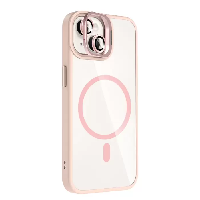 Apple İphone 14 Kılıf Standlı Ve Kamera Lens Hediyeli M-safe Şarj Özellikli Lopard Etro Kapak