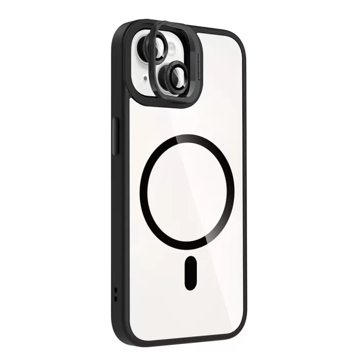 Apple İphone 14 Kılıf Standlı Ve Kamera Lens Hediyeli M-safe Şarj Özellikli Lopard Etro Kapak