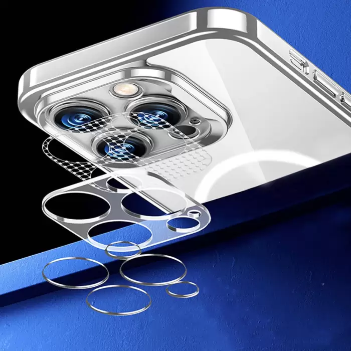 Apple İphone 14 Kılıf Magsafe Şarj Özellikli Cam Yüzey Benks Electroplated Kapak