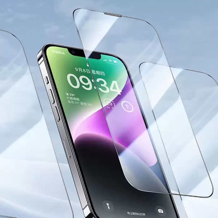 Apple İphone 14 Plus Wiwu Cz-003 Mavi Işık Teknolojili Hidrofobik Ve Oleofobik Parlama Önleyici Cam Ekran Koruyucu