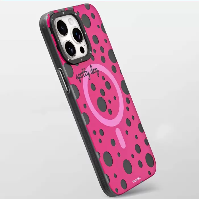 Apple İphone 14 Pro Kılıf Magsafe Şarj  Polka Dot Desenli Youngkit Spots Series Kapak