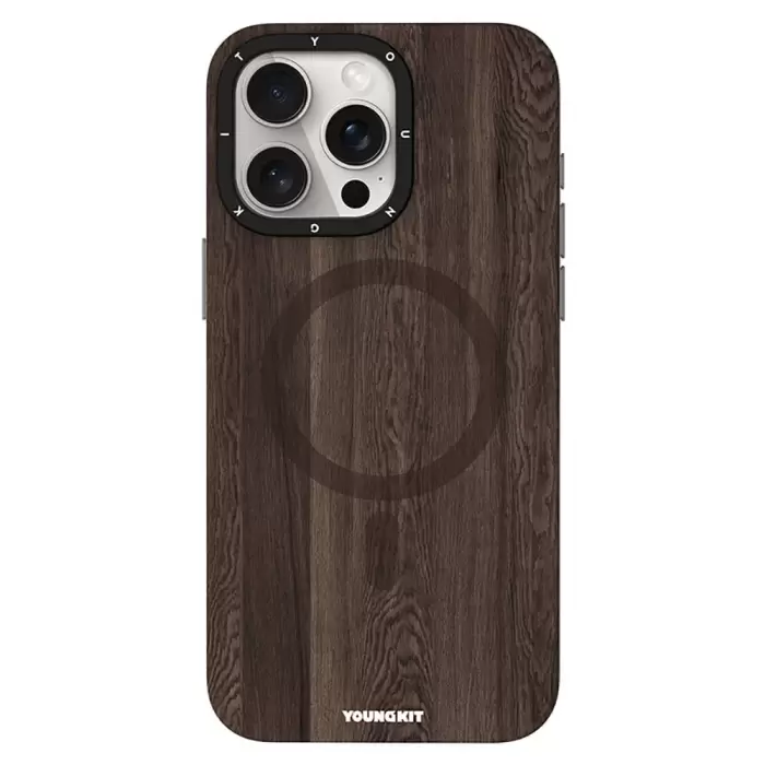 Apple İphone 14 Pro Kılıf Magsafe Şarj  Sararmaya Dayanıklı Youngkit Wood Forest Series Kapak