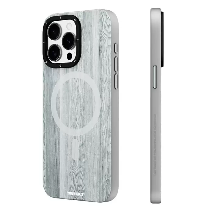 Apple İphone 14 Pro Kılıf Magsafe Şarj  Sararmaya Dayanıklı Youngkit Wood Forest Series Kapak