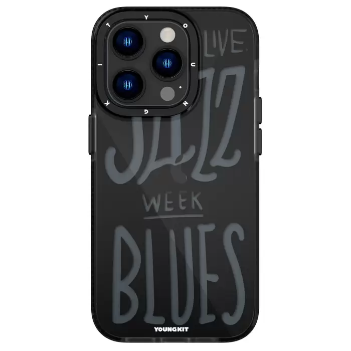 Apple İphone 14 Pro Kılıf Şeffaf Renkli Yazı Temalı Tasarım Youngkit Jazz Series Kapak