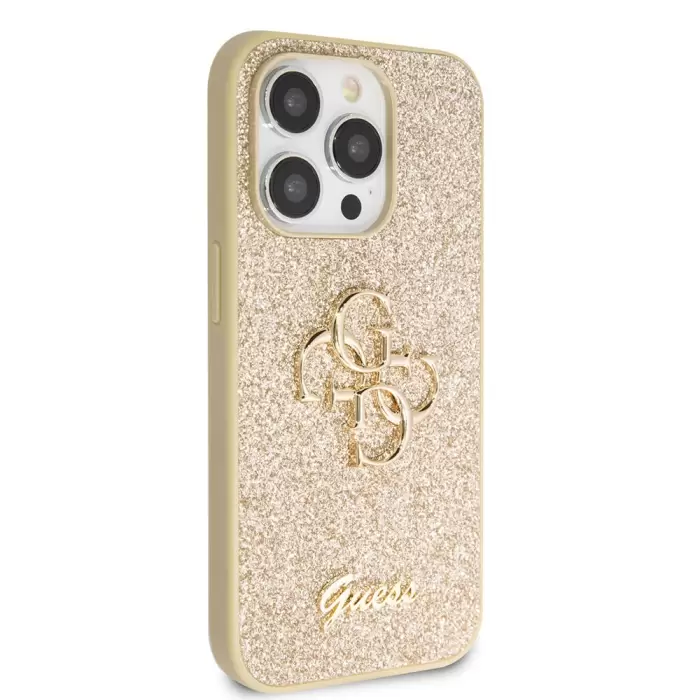 Apple İphone 14 Pro Max Kılıf Guess Orjinal Lisanslı 4g Büyük Metal Logolu Glitter Kapak