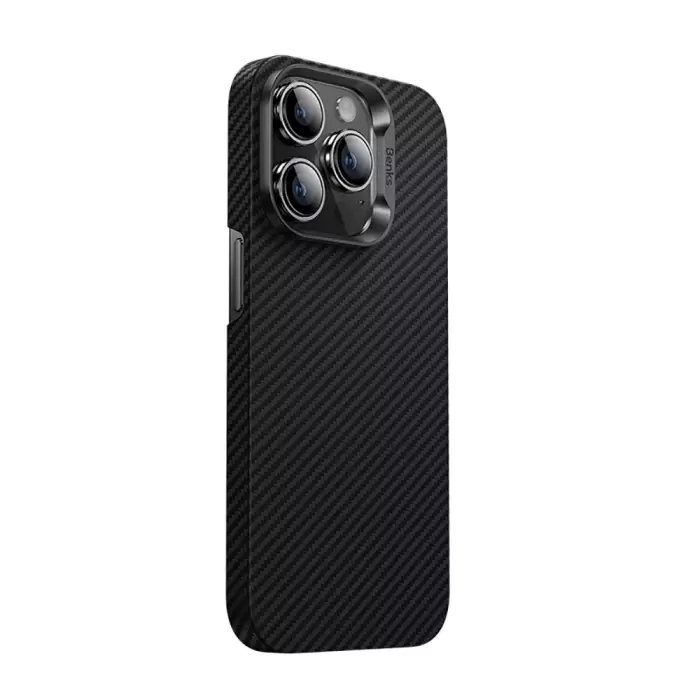 Apple İphone 14 Pro Max Kılıf Magsafe Özellikli Karbon Fiber Benks 600d Essential Kevlar Kapak