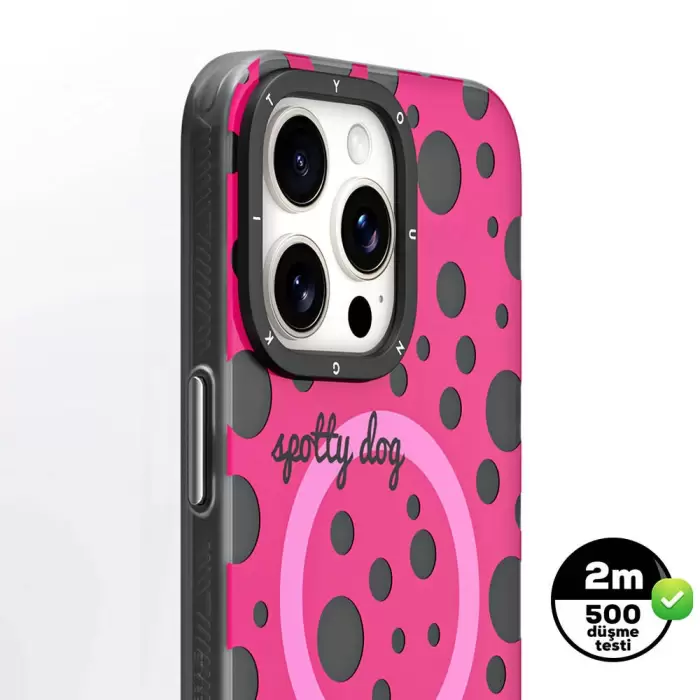 Apple İphone 14 Pro Max Kılıf Magsafe Şarj  Polka Dot Desenli Youngkit Spots Series Kapak