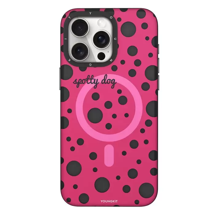 Apple İphone 14 Pro Max Kılıf Magsafe Şarj  Polka Dot Desenli Youngkit Spots Series Kapak