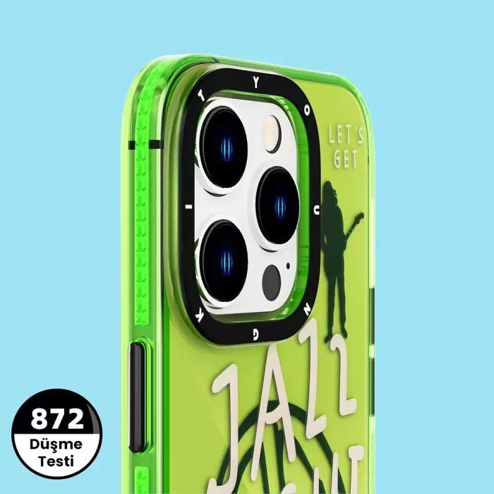 Apple İphone 14 Pro Max Kılıf Şeffaf Renkli Yazı Temalı Tasarım Youngkit Jazz Series Kapak