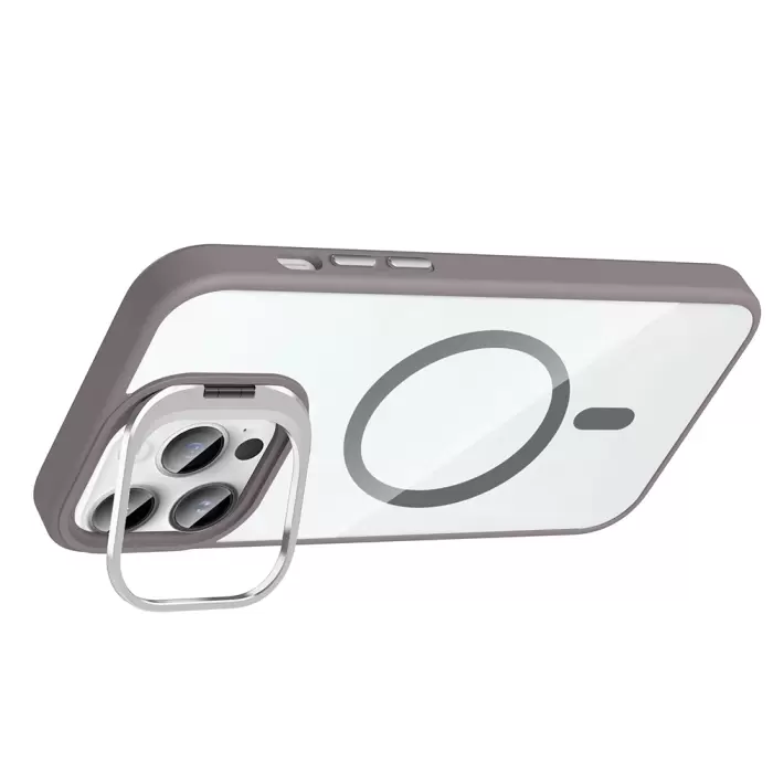 Apple İphone 14 Pro Max Kılıf Standlı Kamera Lens Koruma Hediyeli Magsafe Şarj Lopard Etro Kapak Koruyucu