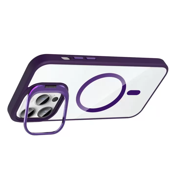 Apple İphone 14 Pro Max Kılıf Standlı Kamera Lens Koruma Hediyeli Magsafe Şarj Lopard Etro Kapak Koruyucu