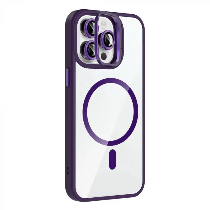Apple İphone 14 Pro Max Kılıf Standlı Kamera Lens Koruma Hediyeli Magsafe Şarj Lopard Etro Kapak Koruyucu
