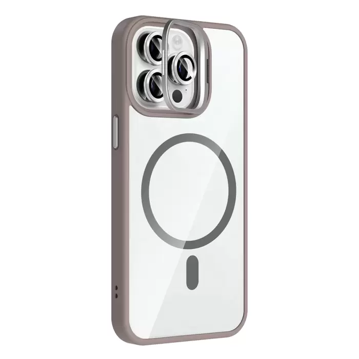 Apple İphone 14 Pro Max Kılıf Standlı Kamera Lens Koruma Hediyeli Magsafe Şarj Lopard Etro Kapak Koruyucu