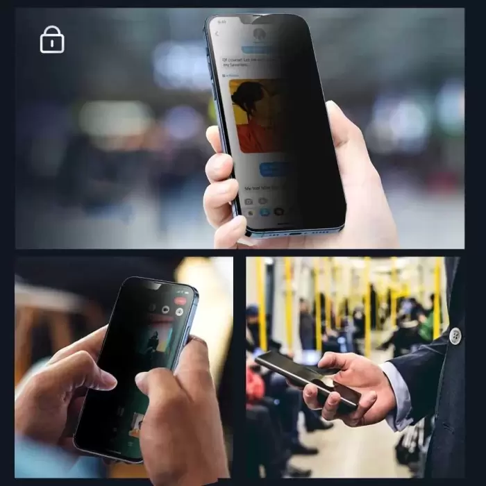 Apple iPhone 15 Hayalet Ekran Koruyucu Lopard Privacy Seramik Ekran Filmi