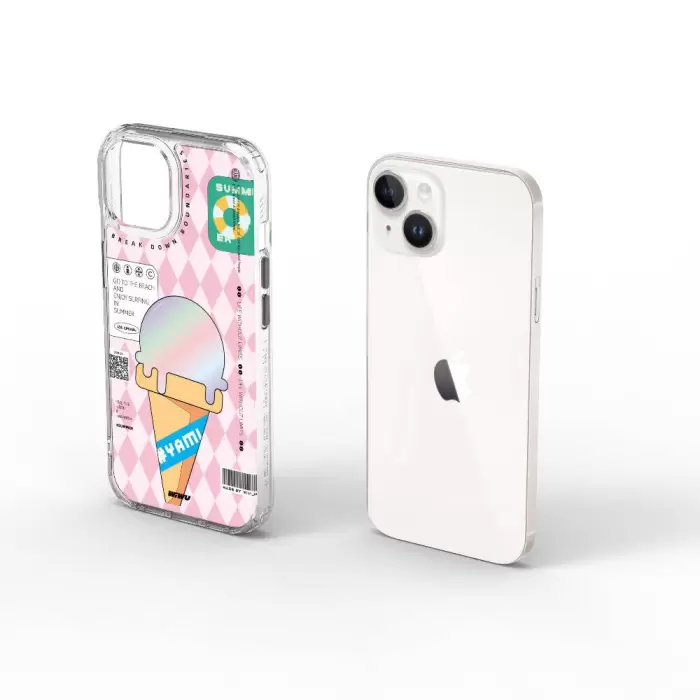Apple İphone 15 Kılıf Çift Katman Desenli Wiwu Summer Serisi Kapak