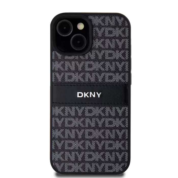 Apple İphone 15 Kılıf Dkny Lisanslı 3d Yazılı Repeat Texture Pattern Kapak