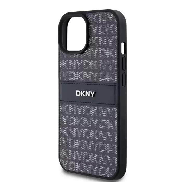 Apple İphone 15 Kılıf Dkny Lisanslı 3d Yazılı Repeat Texture Pattern Kapak