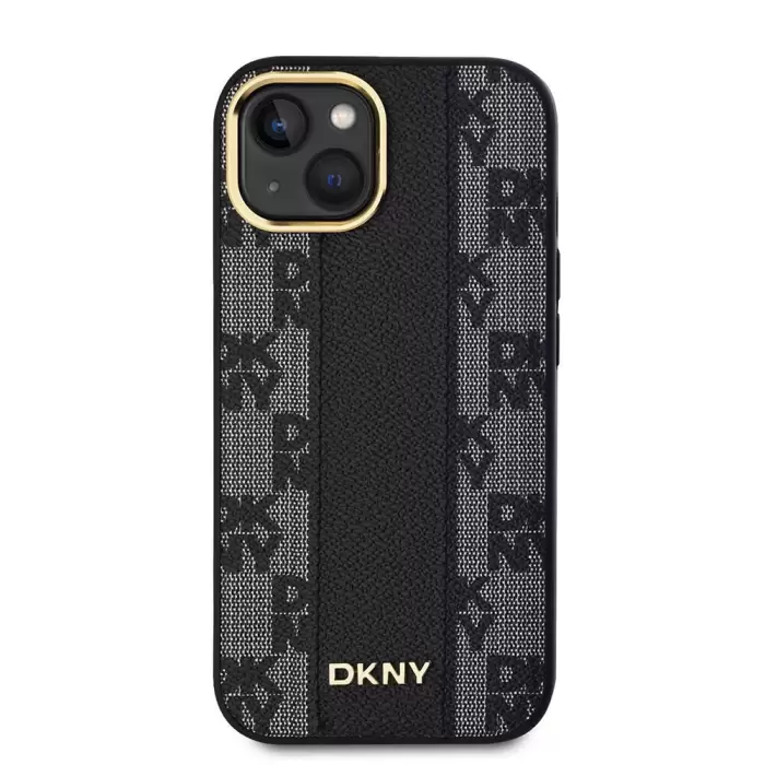 Apple İphone 15 Kılıf Dkny Lisanslı Magsafe Şarj  3d Yazılı Checkered Pattern Kapak