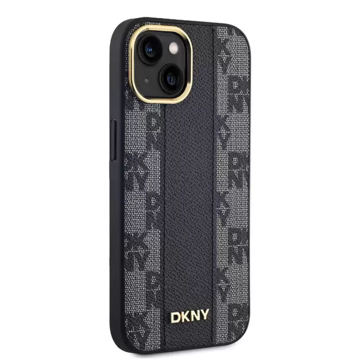 Apple İphone 15 Kılıf Dkny Lisanslı Magsafe Şarj  3d Yazılı Checkered Pattern Kapak