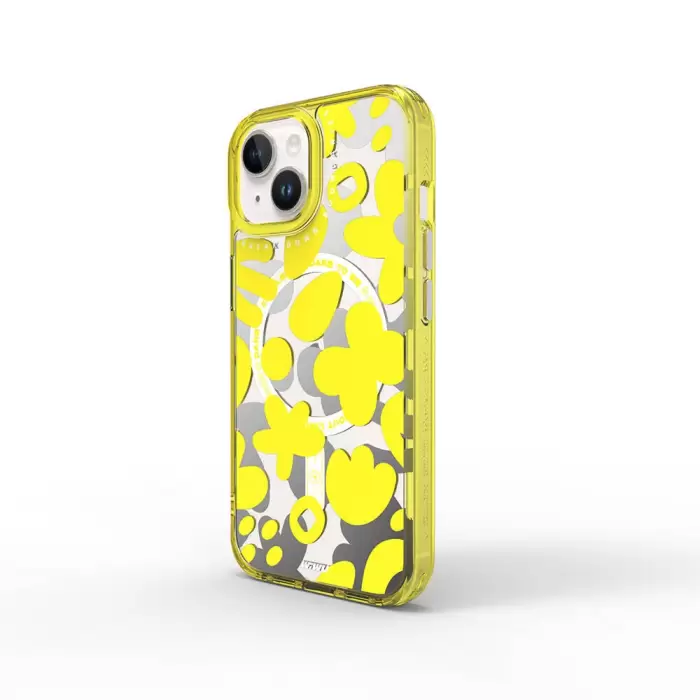 Apple İphone 15 Kılıf Magsafe Şarj Özellikli Boya Desenli Wiwu Fluorescent G Serisi Kapak