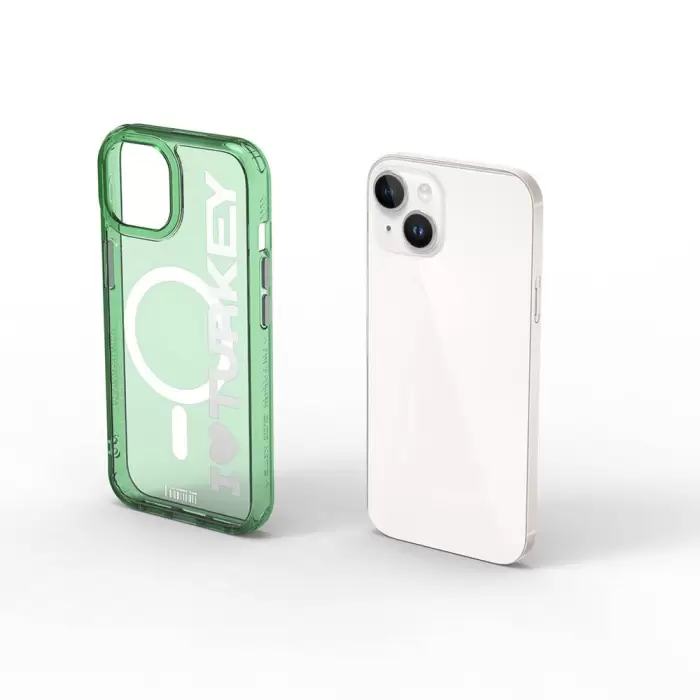 Apple İphone 15 Kılıf Magsafe Şarj Özellikli Transparan Renk Geçişli Wiwu Turkey C Serisi Kapak