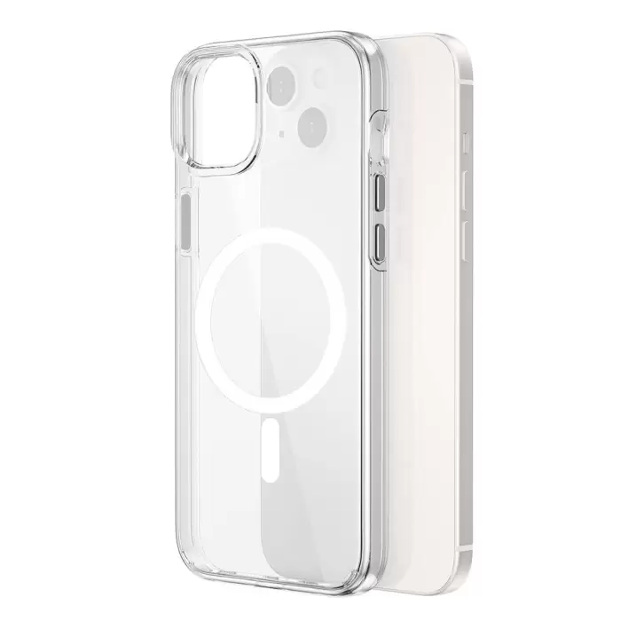 Apple İphone 15 Kılıf Wiwu Bc-022 Magsafe Şarj Özellikli Şeffaf Transparan Kapak