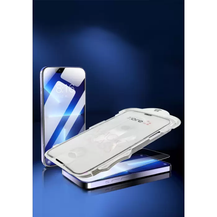 Apple iPhone 15 Lopard Kolay Uygulama Aparatlı 5D Magic Glass Cam Ekran Koruyucu