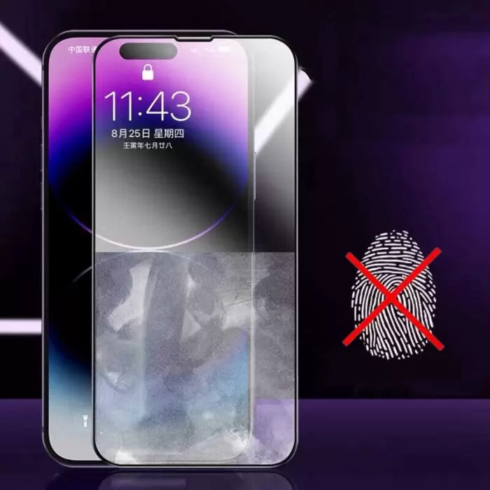 Apple iPhone 15 Lopard Tam Kapatan Hayalet Mat Seramik Ekran Koruyucu Kırılmaz Cam