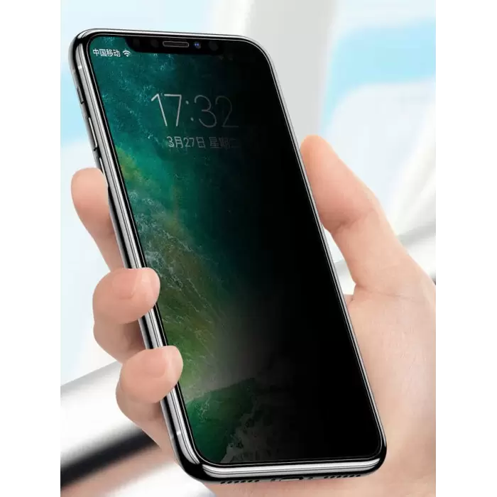 Apple iPhone 15 Plus Hayalet 9d Temperli Cam Ekran Koruma Tam Kaplayan Privacy Ahize Korumalı Anti Dust