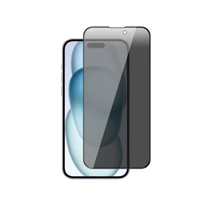 Apple iPhone 15 Pro Hayalet New 5d Privacy Temizleme Kiti Ekran Koruyucu Temperli Gizli Cam