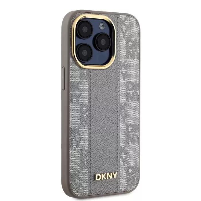 Apple İphone 15 Pro Kılıf Dkny Lisanslı 3d Yazılı Checkered Pattern Kapak