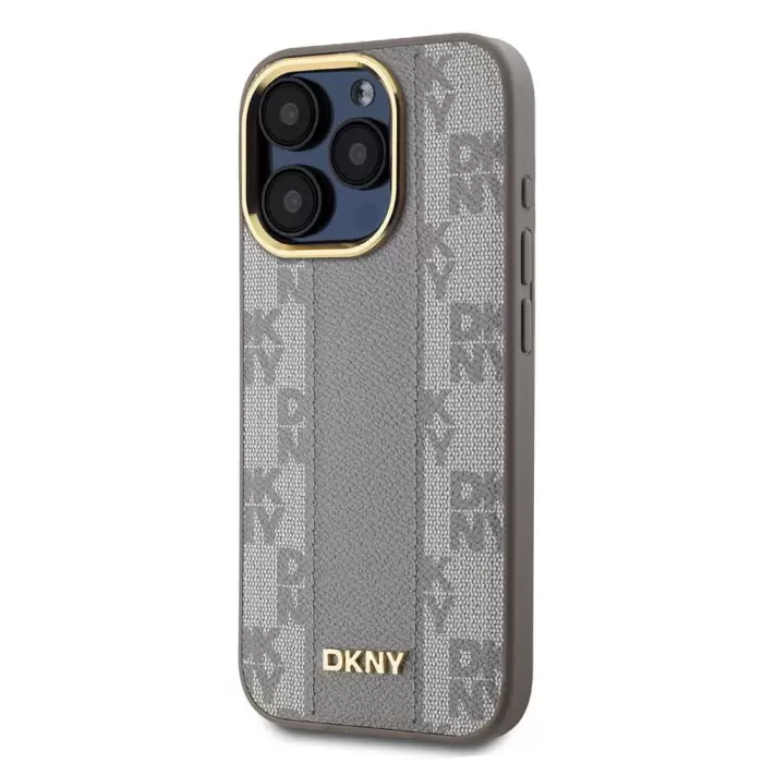 Apple İphone 15 Pro Kılıf Dkny Lisanslı 3d Yazılı Checkered Pattern Kapak