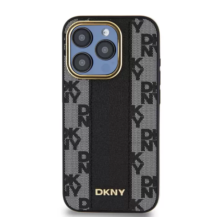 Apple İphone 15 Pro Kılıf Dkny Lisanslı 3d Yazılı Checkered Pattern Kapak