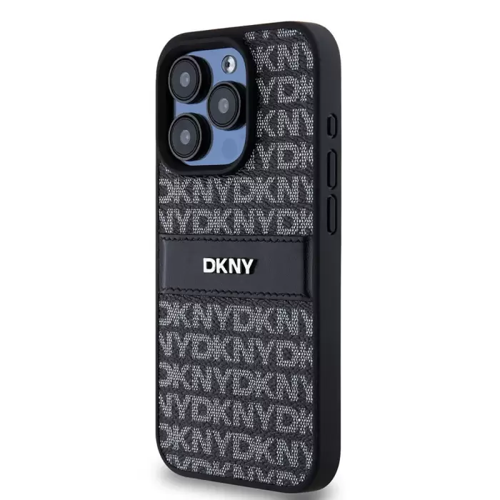 Apple İphone 15 Pro Kılıf Dkny Lisanslı 3d Yazılı Repeat Texture Pattern Kapak