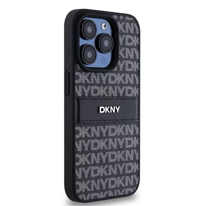 Apple İphone 15 Pro Kılıf Dkny Lisanslı 3d Yazılı Repeat Texture Pattern Kapak