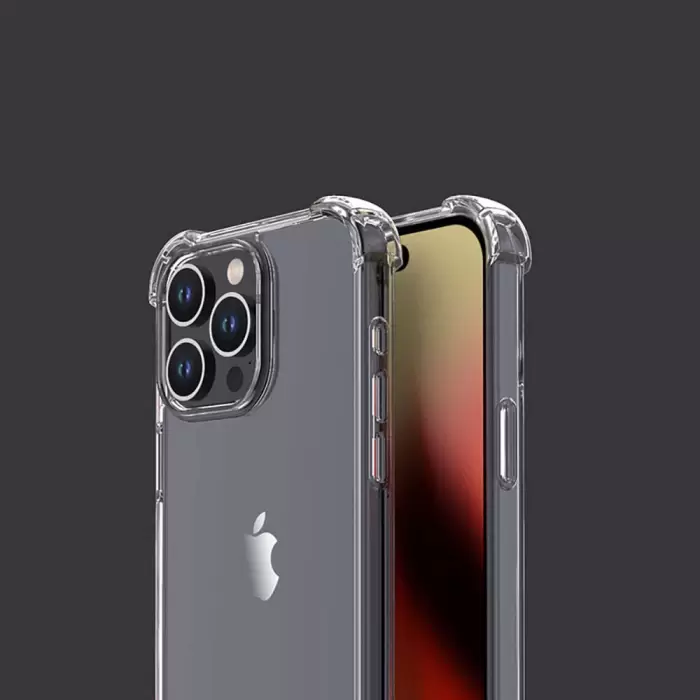 Apple iPhone 15 Pro Kılıf  Nitro Antishock Köşe Koruma Darbe Emici Şeffaf Doku Silikon