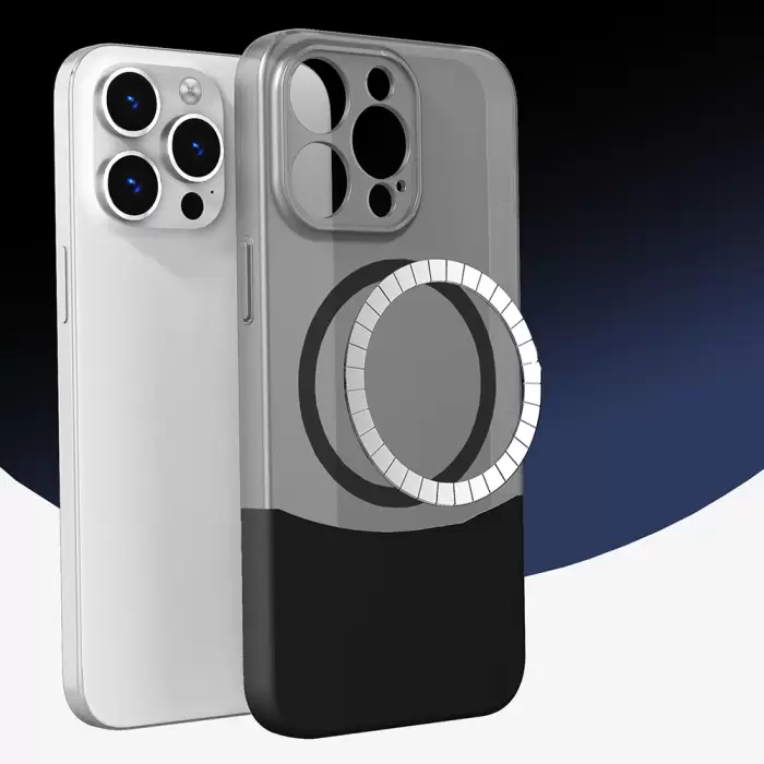 Apple İphone 15 Pro Kılıf M-safe Şarj Özellikli Mıknatıslı Lopard Duble Kapak