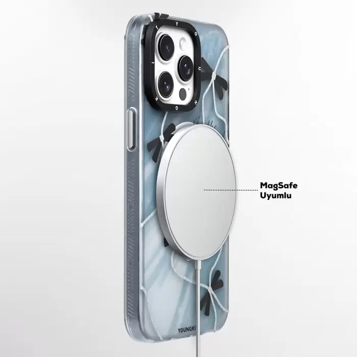 Apple İphone 15 Pro Kılıf Magsafe Şarj  Airbagli Çift Katmanlı Youngkit Star&butterfly Series Kapak