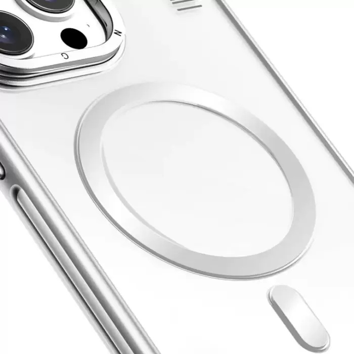 Apple İphone 15 Pro Kılıf Magsafe Şarj Özellikli Sararma Önleyici Youngkit Crystal Grid Kapak