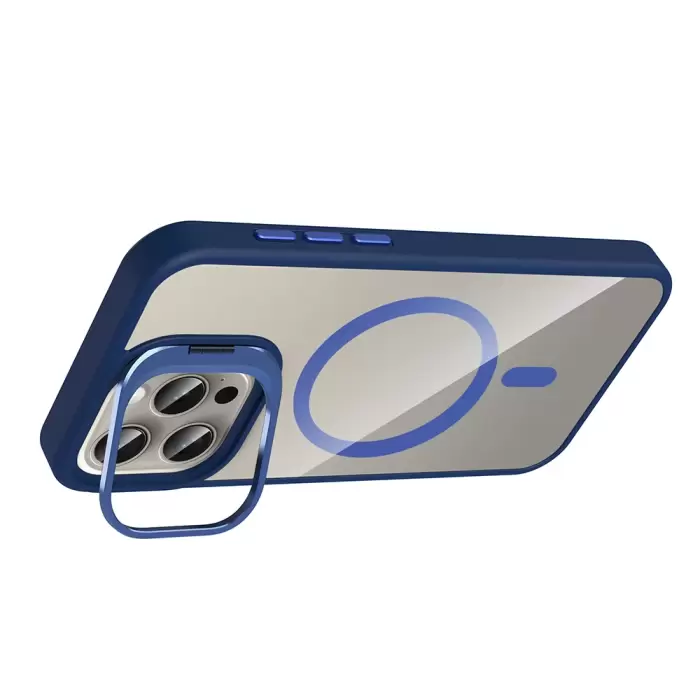 Apple İphone 15 Pro Kılıf Standlı Kamera Lens Koruma Hediyeli Magsafe Şarj Lopard Etro Kapak Koruyucu