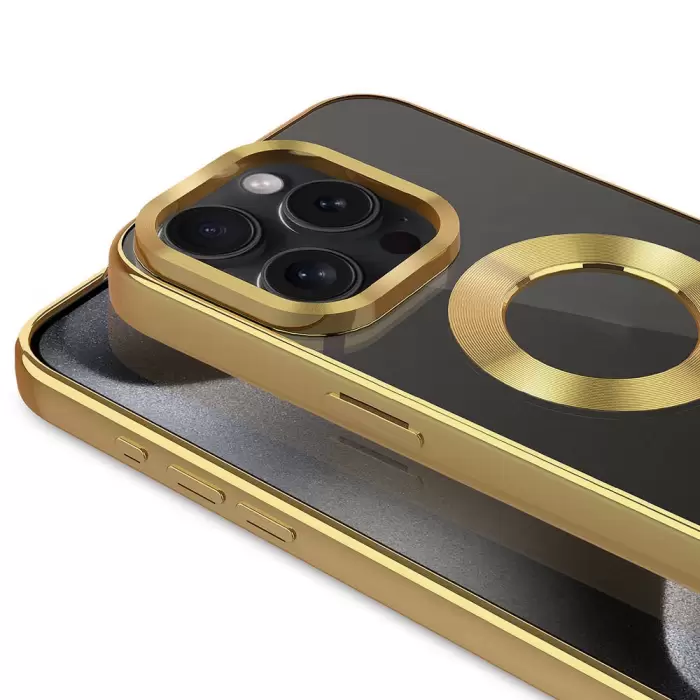 iPhone 15 Pro Kılıf Tek Kamera Çerçeveli Logo Gösteren  Omega Kapak